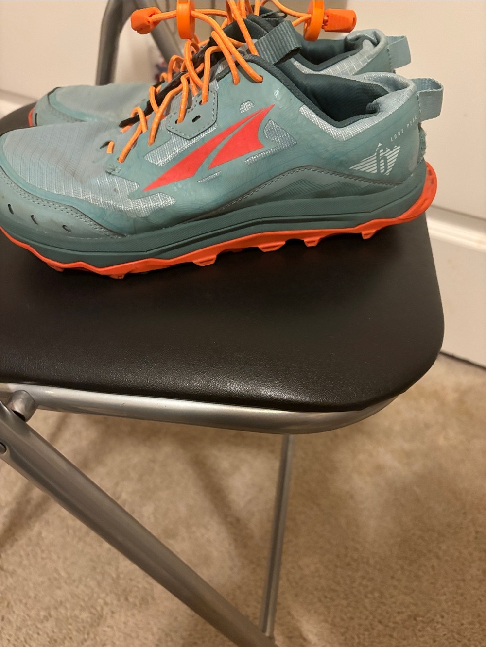 Altra Teal Trail Sneakers with Orange Accents